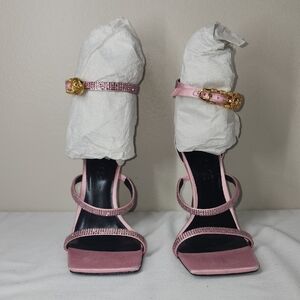 Versace-Fendace embellished satin sandals